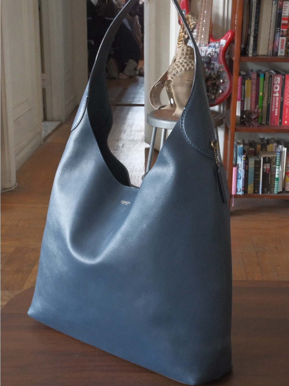 Coach Rare Runway original navy Brooklyn Leather Hobo Shoulder Bag